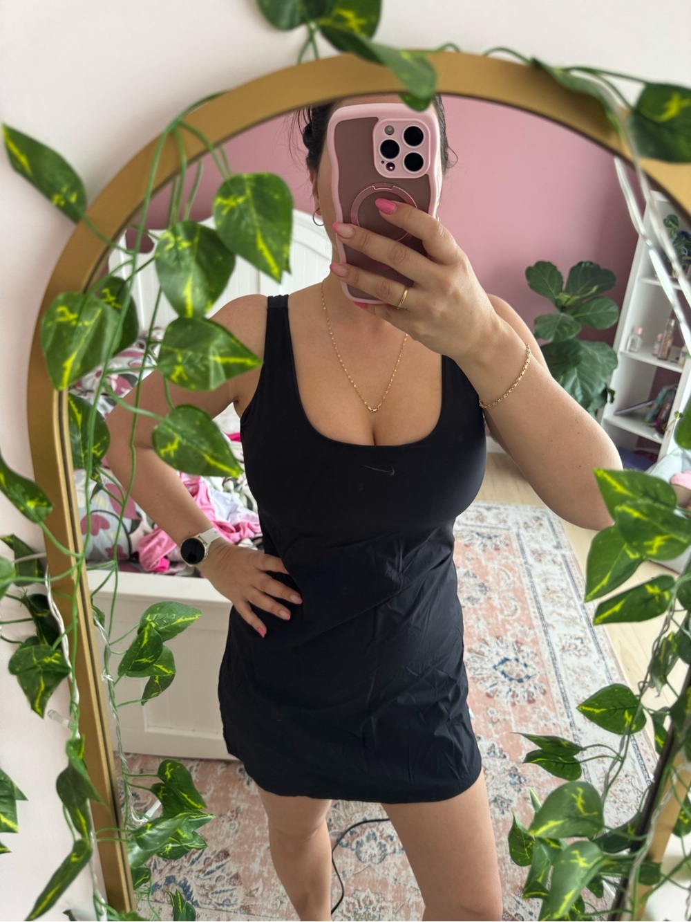 Nike Black Scoop-Neck Athletic Tank Dress